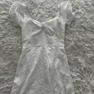 Hollister Women’s White Smocked Sweetheart Mini Dress
